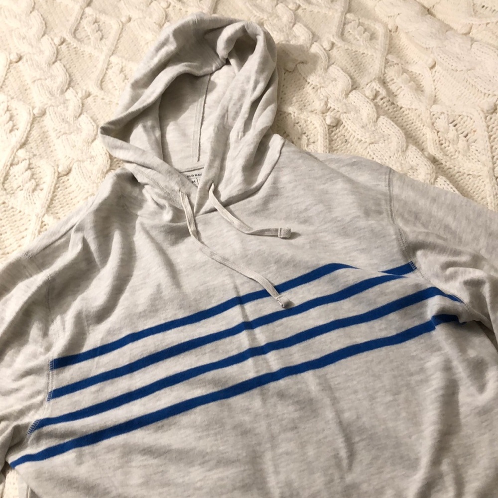 Old Navy grey and blue striped sweatshirt